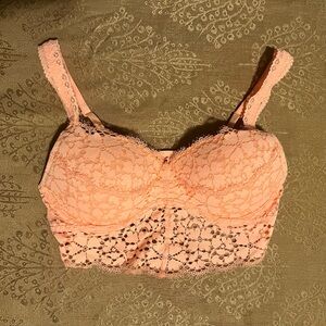 Victoria Secret Sorbet Orange Lace Bralette 
Size Small